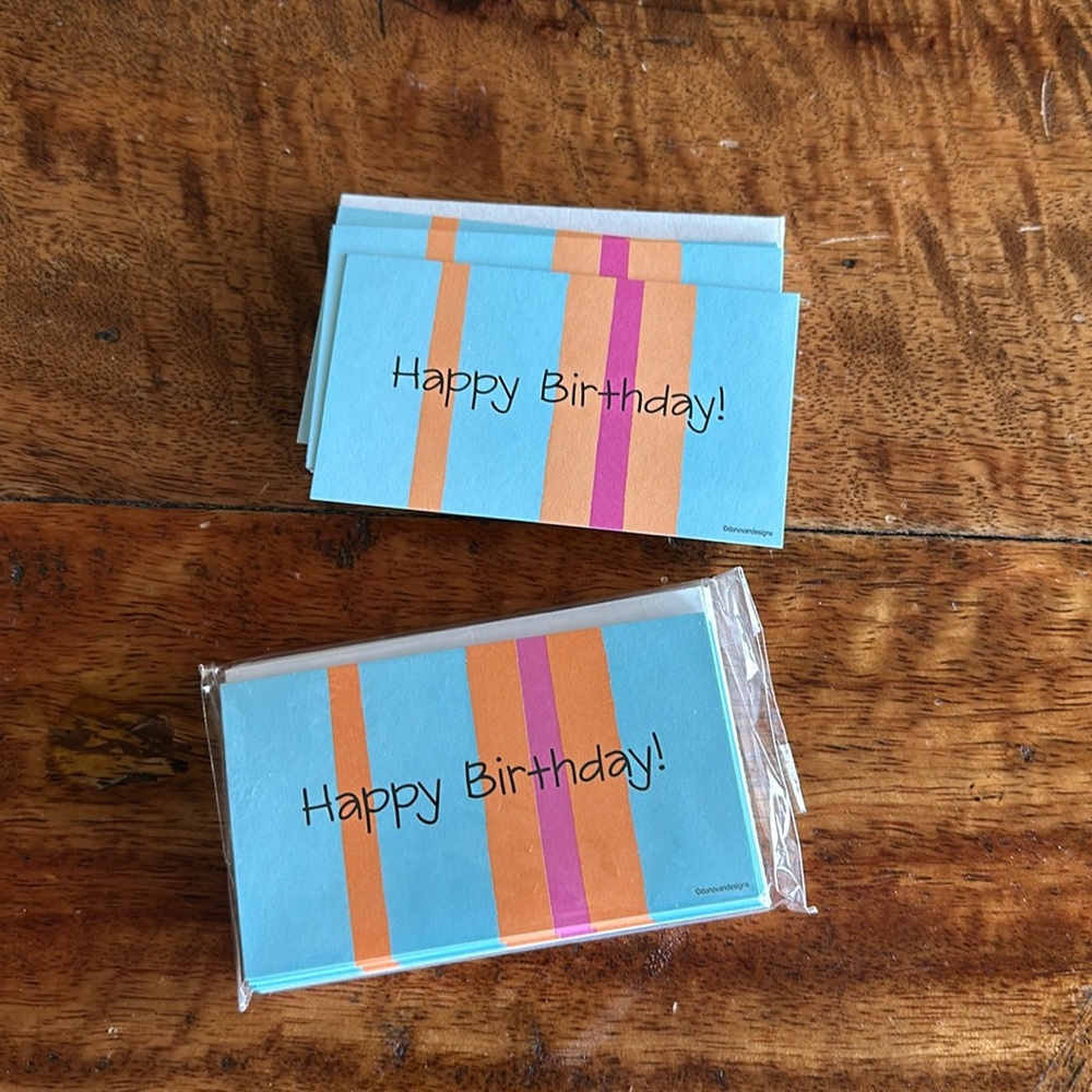 "Happy Birthday" flat cards with envelopes 2 packs 10 sets each Same Design